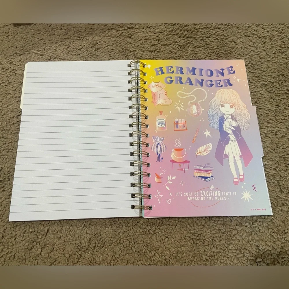 Primark Harry Potter Set Purple Chibi Wands At The Ready Pencil Case & Notebook